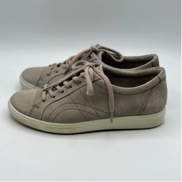 ECCO Women's Soft 7 Stitch Tie Warm Grey Sneaker Size 39 (Size 8) - Picture 3 of 9